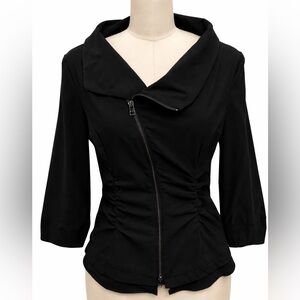 Porto San Francisco Asymmetrical Zip Up Jacket Black Lightweight Women’s Medium